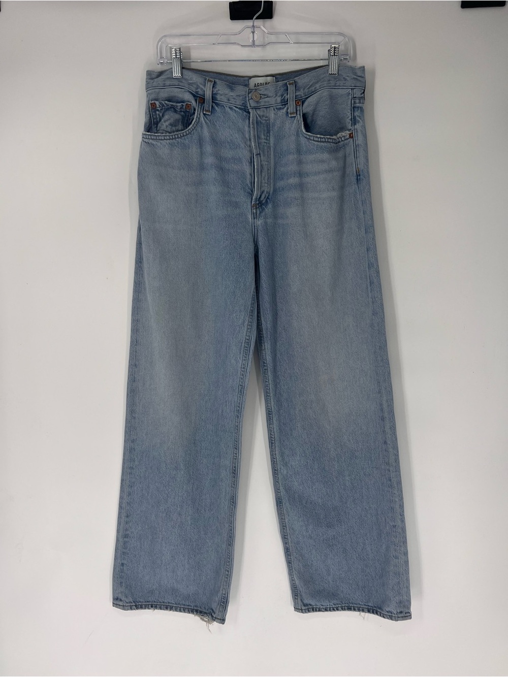Agolde Low Slung Baggy Light Blue Mid Rise Straight-Leg Slouchy Jeans 27